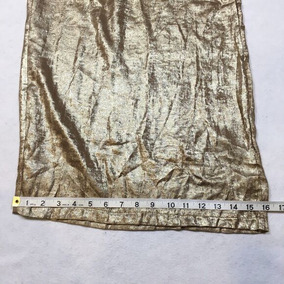 Shein Curve Womens 2XL Wide Leg Palazzo Lounge Pants Gold Glam Paperbag - Picture 6 of 8